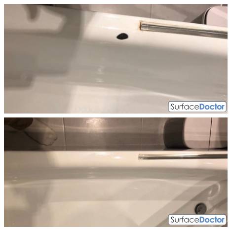 Bath repair Birmingham in progress - professional rust treatment and chip repair on a 130-year-old cast iron bath