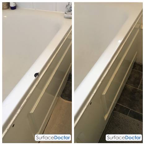 Bath repair Birmingham - Bath Repair Birmingham technician restoring chipped enamel on a cast iron bath in a Moseley Victorian terrace